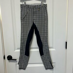 Pikeur Lugana Slim Kids Girls Plaid Light Blue Horse Riding Breeches size 164